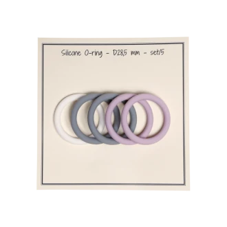 Siliconen ringen lavendel grijs wit 28,5mm van GO HANDMADE 19002