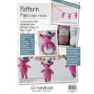 Haakpatroon pakket varkentje in 2 stijlen van GO HANDMADE 20136