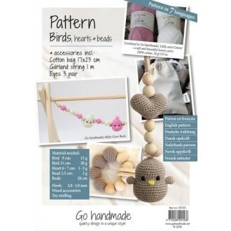 Haakpatroon pakket vogel slinger en bijtring van GO HANDMADE 20153