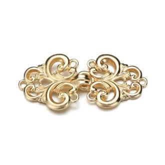 Gold baroque flowers haak en oog vestklemmen