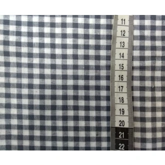 Donkergrijze ruit stof 5mm 100% katoen 150cm breed