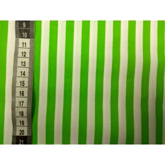 Groene stof met strepen 100% katoen 150cm breed