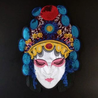 Chinese schoonheid opnaaibaar applicatie 33x24cm