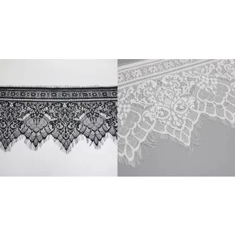 V-rand breed kanten band met wimpers 20-25cm breed 3m lang