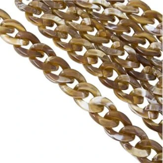 Chunky Acryl Schakelketting (23 x 16 x 5 mm) Brown (1 Meter) DB I054