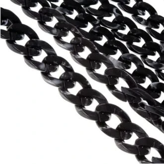 Chunky Acryl Schakelketting (23 x 16 x 5 mm) Black (1 Meter) DB I056