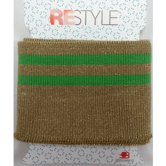 Boord manchet lurex gestreept 110x7cm van RESTYLE 052.10