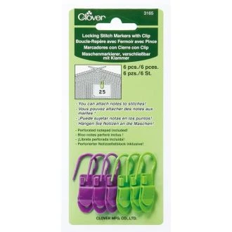 Locking stitch markers with clip CLOVER 086.3165