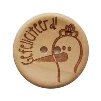 Houten knoop Gefeliciteerd!! 30mm 2 stk van DURABLE 020.1131