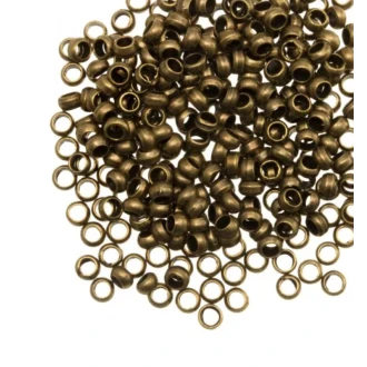 Knijpkralen 1mm brons 100 stuks van DB X401