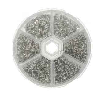 Set - Splitringen (4 - 10 x 0.5 - 0.7 mm) Antiek Zilver (1500 stuks) van DB T332