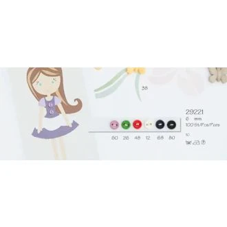 Polyester poppen knopen 6mm van Union Knopf 0029221