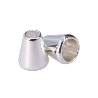 Koordeinde kegel Zilver 4mm MT018960