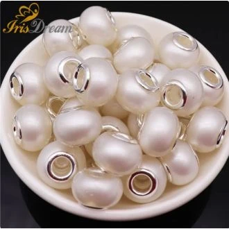 Parel kraal 16mm met metalen opening 5mm