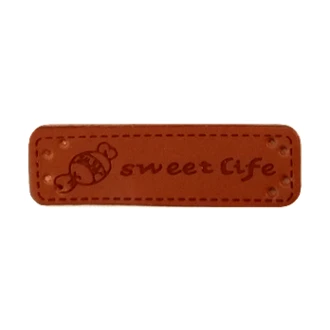 Leren Sweet Life label met snoepje 50x14mm