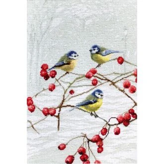 Blue Tits kruissteek voorbedrukt borduurpakket 33x22cm van STITCHCOMPANY leti-0942