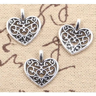 Lovely hart bedel 11 bij 14mm silver plated