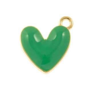 Enamel Hartje bedel 17x3.5mm zeegroen DB M096