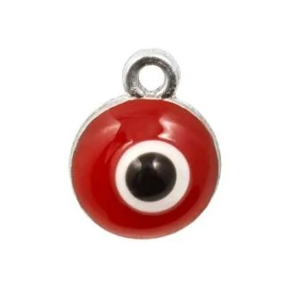 Enamel Evil Eye bedel 12x10x7mm rood DB M1003