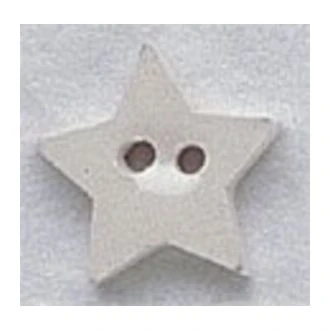 Houten knoop ster wit 15mm STITCHCOMPANY mh-86012