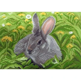 Rabbit kruissteek bedrukt borduur gobelin 28x34cm van STITCHCOMPANY MP-1004