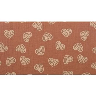 Hydrofiel met hartjes 100% katoen 135cm breed van WOUTERS mp-35