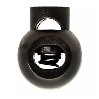 Rond koordstopper zwart plastic 23x18mm MT020908