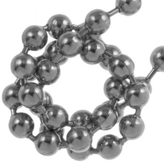 Stainless Steel Bolletjesketting 3.2mm Antiek Zilver 2.5 meter DB N215