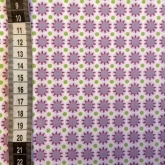 Paarse zonnetjes stof 100% katoen van Collectie Notting Hill van GUTERMANN
