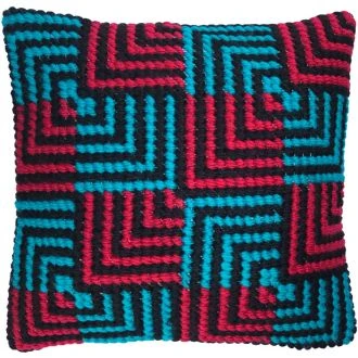 Blue and Red Bargello kussen voorbedrukt borduurpakket nw-lh03-013 STITCHCOMPANTY