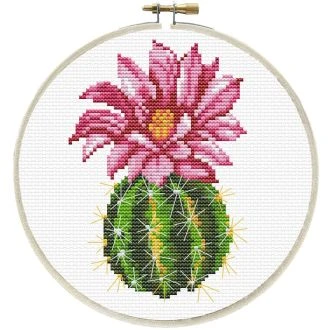Pink cactus voorbedrukt borduurpakket STITCHCOMPANY nw-nc240-062