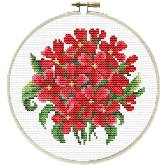 Red bouquet voorbedrukt borduurpakket STITCHCOMPANY nw-nc240-064