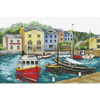 FISHING VILLAGE voorbedrukt borduurpakket van STITCHCOMPANY nw-nc540-048