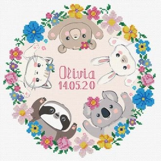 Sweet Baby Birth Sampler borduurpakket STITCHCOMPANY nw-nc650-038