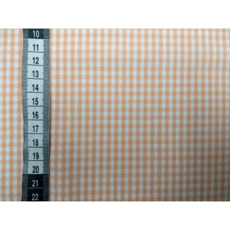 Oranje mini ruitjes stof 100% katoen 140cm breed