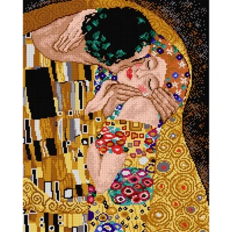 The Kiss van Gustav Klimt kruissteek bedrukt borduur gobelin 40x50cm van ORCHIDEA 089.2082M
