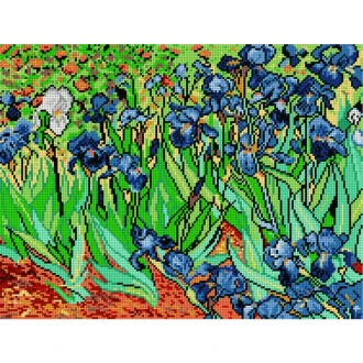 Irises van Vincent van Gogh kruissteek bedrukt borduur gobelin 36x48cm van ORCHIDEA 089.1202M