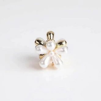 Bloem metalen haarklem met imitatieparels