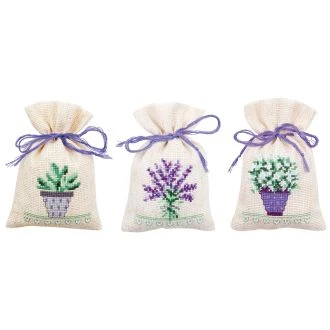 Kruissteek borduurpakket Kruidenzakje kit Provence set van 3 VERACHTERT pn-0167512
