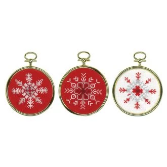 Ijsster miniatuurset van 3 borduurringen borduurpakket van VERVACO pn-0172218