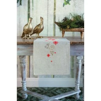 Kerstrozen tafelloper borduurpakket van VERVACO pn-0172673