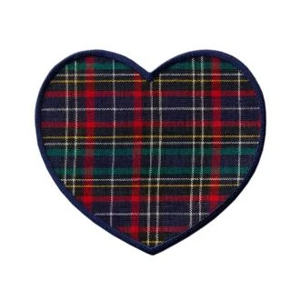 Hart schotse ruit elleboog- of kniestukken applicatie blauw MONO QUICK 12242