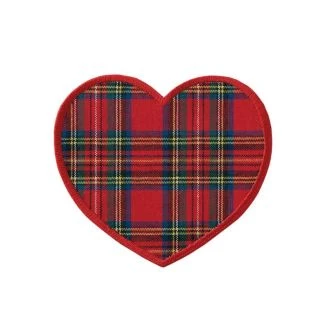 Hart schotse ruit elleboog- of kniestukken applicatie rood MONO QUICK 12243