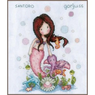 Gorjuss So Nice to Sea You kruissteek voorbedrukt borduurpakket 18x23cm van VERVACO pn-0187813