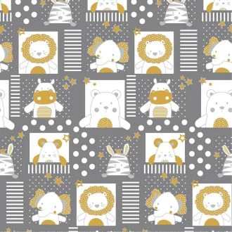 Poplin sweet baby animals katoen 150cm breed van VERACHTERT pn-0190742