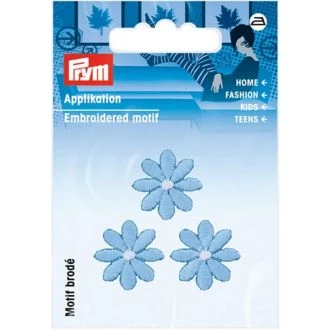 Bloemetjes 20mm lichtblauw applicatie PRYM-g 926726