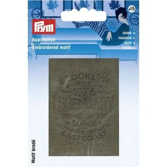 LEGENDARY olijfgroen 70x48mm imitatiesuède applicatie PRYM-n 922005