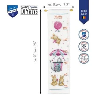 Ijsjeskar groeimeter borduurpakket VERVACO PN-0200140