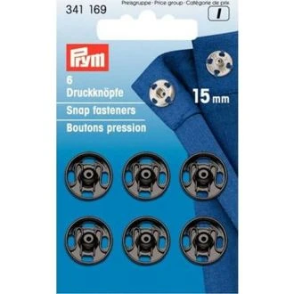 Drukkers15 mm zwart van PRYM 022.341169
