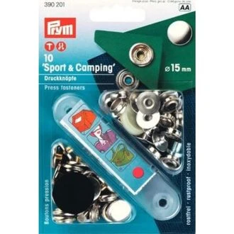 Drukknopen 15mm zilverkleurig van PRYM 022.390201